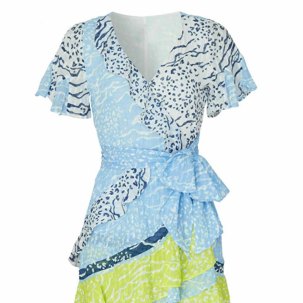 NWOT Tanya Taylor Mixed Print Bianka Wrap dress Sz 2